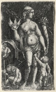 2つのキューピッドの間の金星、1520年。 作： Albrecht Altdorfer