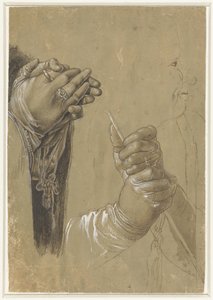 手とプロファイル ヘッド 作： Albrecht Dürer (possibly)