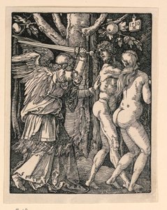 楽園から追放されたアダムとイブ (The Little Passion Series より) 作： Albrecht Dürer
