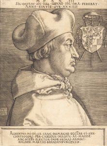 ブランデンブルク大枢機卿のアルブレヒト枢機卿、1523年。 作： Albrecht Dürer