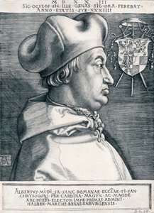 ブランデンブルクのアルブレヒト枢機卿、大枢機卿、1523年1906年 作： Albrecht Dürer