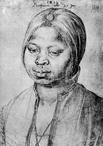 ポルトガルのブラダオのムラッタ、キャサリン、1521年、1936年 作： Albrecht Dürer