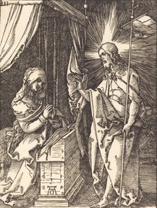母親に現れるキリスト、おそらくc。 15091510。 作： Albrecht Dürer