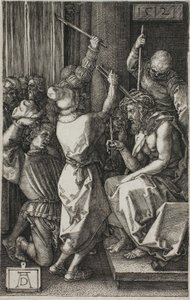 彫刻された受難より、いばらの冠をかぶったキリスト 作： Albrecht Dürer