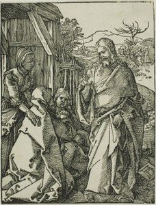 小さな木版画の情熱から、母親に別れを告げるキリスト 作： Albrecht Dürer
