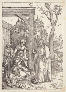 母に別れを告げるキリスト 作： Albrecht Dürer