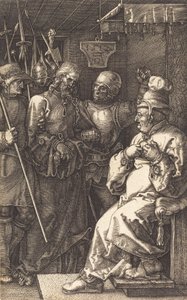カヤファの前のキリスト、1512 年。 作： Albrecht Dürer