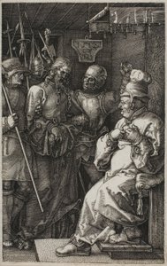 『刻まれた受難曲』より カヤパの前のキリスト 作： Albrecht Dürer
