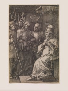 シリーズ「刻まれた情熱」より、カイファの前のキリスト 作： Albrecht Dürer