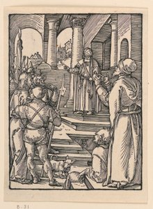 リトル・パッション・シリーズより、ピラトの前のキリスト 作： Albrecht Dürer