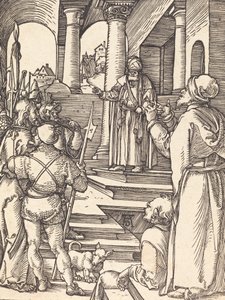ピラトの前のキリスト、おそらくc。 15091510。 作： Albrecht Dürer