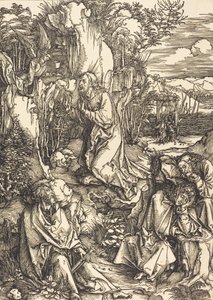 オリーブ山上のキリスト、c。 14971499。 作： Albrecht Dürer