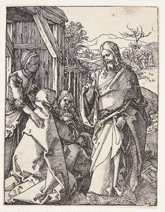 母親に別れを告げるキリスト 作： Albrecht Dürer