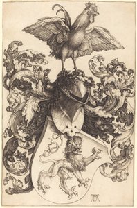ライオンとコックのある腕のコート 作： Albrecht Dürer