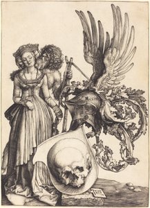 頭蓋骨のある紋章 作： Albrecht Dürer