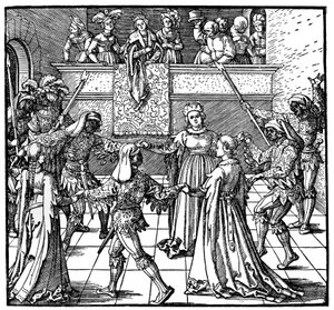 トーチライトによるダンス、アウグスブルク、1516、1936 作： Albrecht Dürer