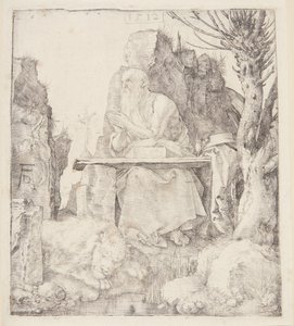 しおれた柳の木のそばの聖ヒエロニムス 作： Albrecht Dürer