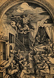 メアリーの誕生、1503年-1504年。 作： Albrecht Dürer