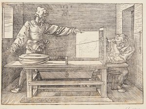 リュートを描く製図工 作： Albrecht Dürer