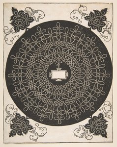 1521年以前の中央に長方形のパネルがある刺繍模様。 作： Albrecht Dürer