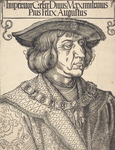 マクシミリアン1世皇帝、c。 1518年。 作： Albrecht Dürer