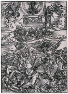 『天使の戦い』、第7図、『黙示録』連作の第9枚 作： Albrecht Dürer