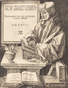 ロッテルダムのエラスムス、1526年。 作： Albrecht Dürer