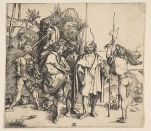 5フィートの兵士とマウントされたトルコ人、ca。 1495。 作： Albrecht Dürer