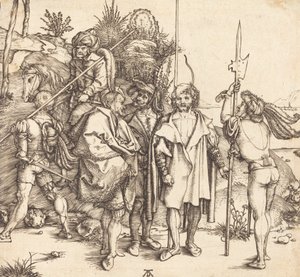 5 人の兵士と馬に乗った 1 人のトルコ人、14951496。 作： Albrecht Dürer