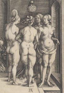 4人の裸の女性、1497年、1497年。 作： Albrecht Dürer