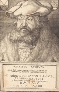 賢者フリードリヒ、ザクセン選帝侯、1524 年。 作： Albrecht Dürer