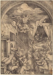 キリストの誕生、「マリアの生涯」シリーズの第10枚 作： Albrecht Dürer