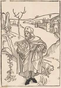 巡礼者としてのガーソン、ガーソニスオペラの前奏曲、1489年 作： Albrecht Dürer