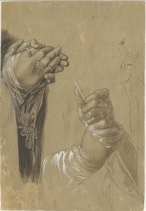 手と頭のプロファイル 作： Albrecht Dürer