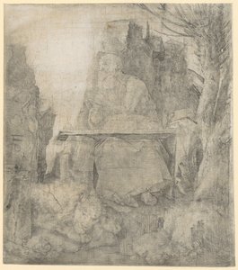 柳の木のそばにいる聖ヒエロニムス 作： Albrecht Dürer