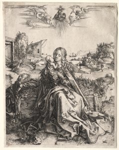 蝶のいる聖家族c 1495。 作： Albrecht Dürer
