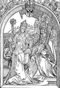 皇帝オットー1世に本を贈るフロツビタI、1501 1906 作： Albrecht Dürer