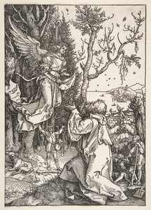ヨアヒムと天使、バージンの生活、ca。 1504。 作： Albrecht Dürer