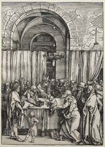 大祭司によって拒絶されたヨアヒムの供物c。 1504-1505。 作： Albrecht Dürer