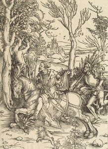 騎士とランスケネット、c。 1497 作： Albrecht Dürer