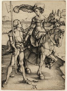 馬に乗った女性とランツクネヒト 作： Albrecht Dürer