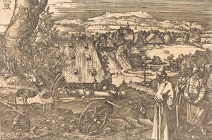 大砲のある風景、1518年。 作： Albrecht Dürer