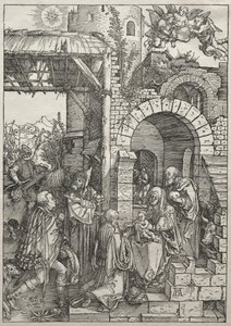 聖母の生涯：賢者の礼拝、1504-1505年。 作： Albrecht Dürer