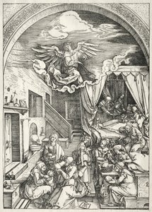 聖母の生涯：聖母の降誕、1504- 1505年。 作： Albrecht Dürer