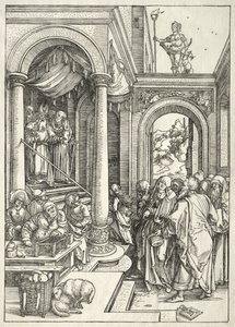 聖母の生涯：寺院での若い聖母のプレゼンテーション 作： Albrecht Dürer