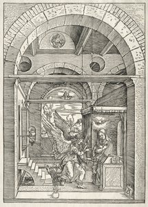 聖母の生涯：受胎告知、1504- 1505年。 作： Albrecht Dürer
