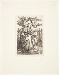 二人の天使に戴冠されたマドンナ 作： Albrecht Dürer