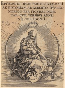 三日月の上のマリア、「マリアの生涯」シリーズの第1枚 作： Albrecht Dürer