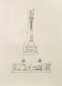 「Manual of Measurement」のパブからの農民の勝利を記念する記念碑。 1525 作： Albrecht Dürer