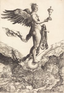 ネメシス ザ グレート フォーチュン、c. 15011502。 作： Albrecht Dürer